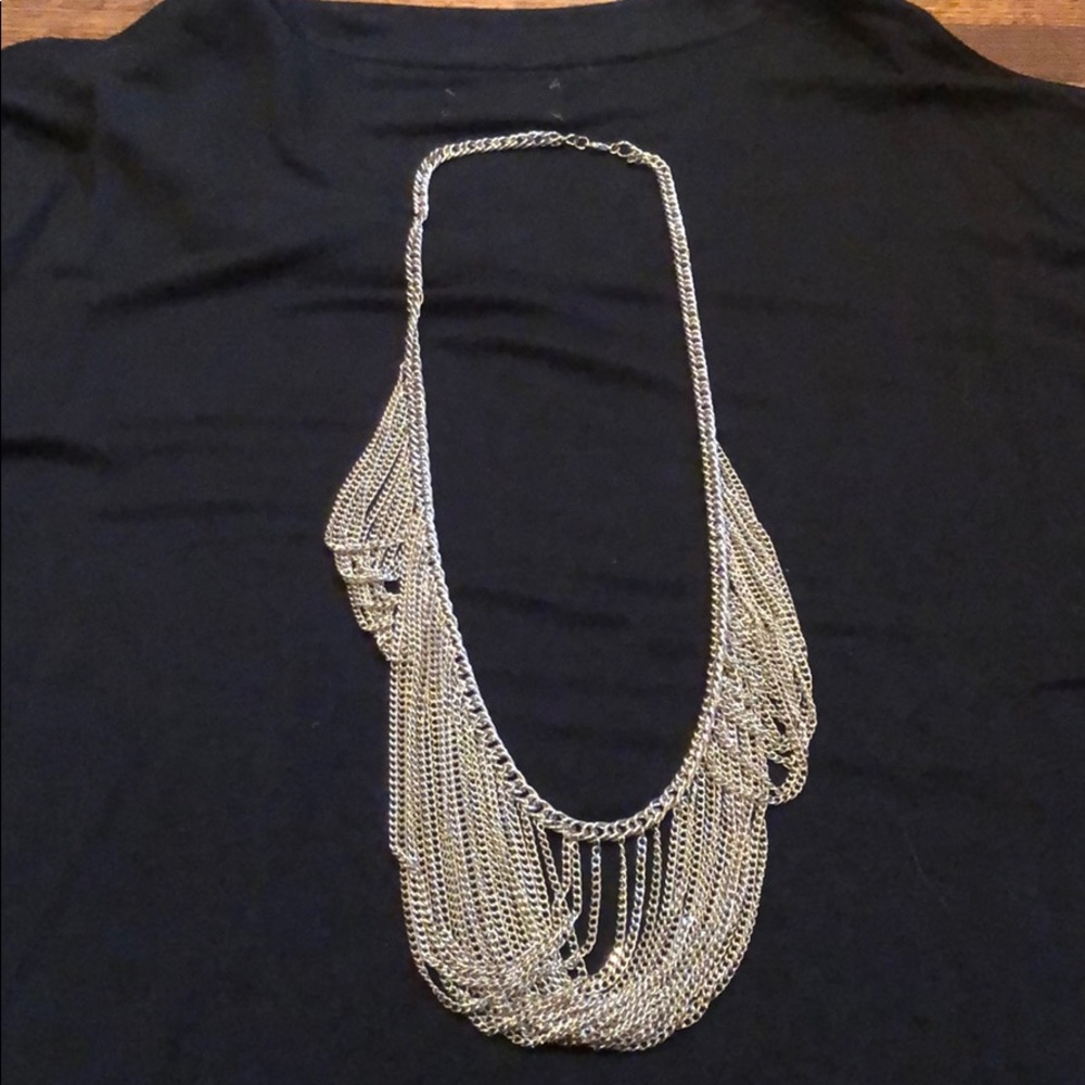 Long layered chain necklace